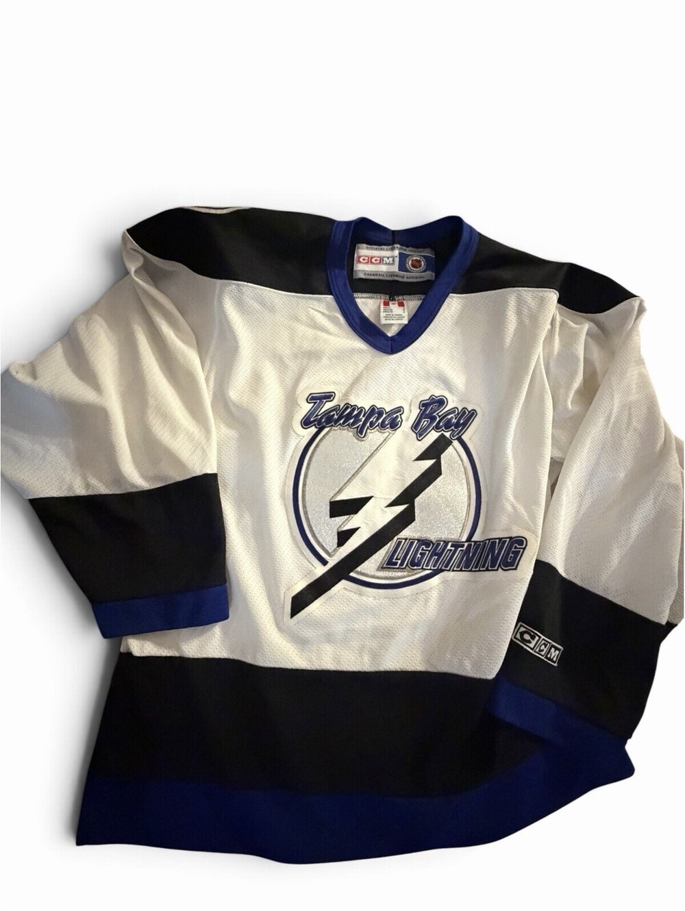 CCM Tampa Bay Lightning Adult S NHL Hockey Jersey White/Black/Blue